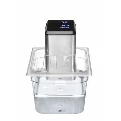 Víko pro polykarbonátové nádoby GN s výřezem pro cirkulační čerpadlo sous vide, HENDI, GN 1/2, Průhledná, 265x325mm | 864234